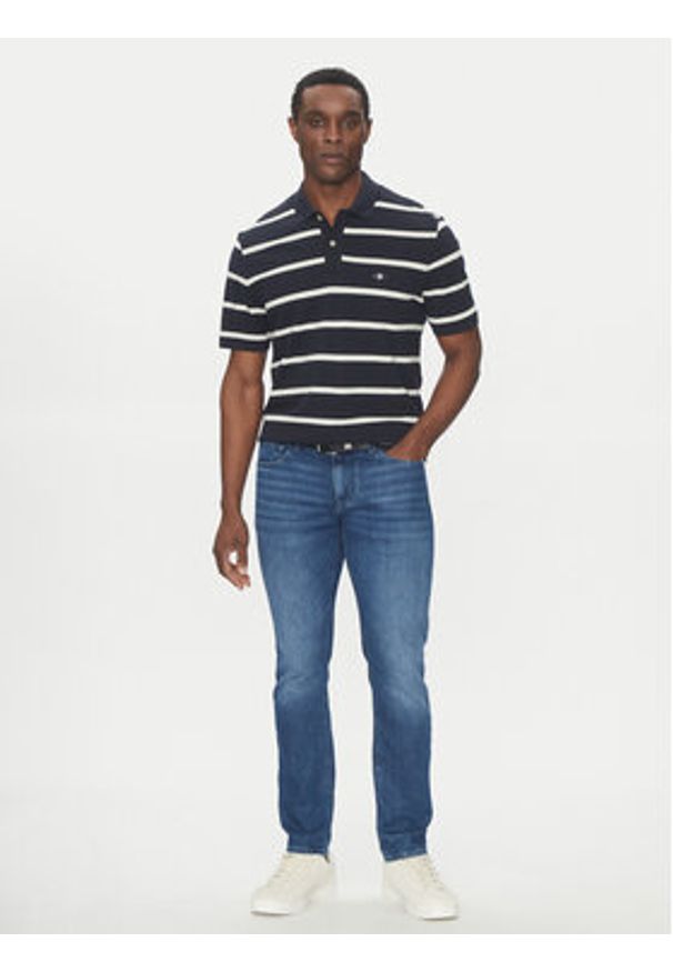 GANT - Gant Polo 2014022 Granatowy Regular Fit. Typ kołnierza: polo. Kolor: niebieski. Materiał: bawełna