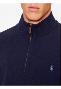 Polo Ralph Lauren Sweter 710876756001 Granatowy Regular Fit. Typ kołnierza: polo. Kolor: niebieski. Materiał: wełna