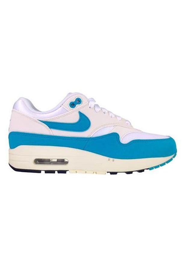 Buty do chodzenia damskie Nike Air Max 1. Kolor: niebieski, wielokolorowy. Materiał: tkanina, skóra, zamsz, materiał, syntetyk. Szerokość cholewki: normalna. Model: Nike Air Max. Sport: turystyka piesza