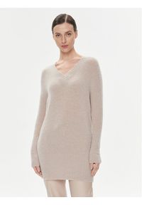 Marella Sweter Nimbe 2339460739200 Beżowy Regular Fit. Kolor: beżowy. Materiał: wełna