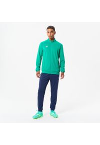 KIPSTA - Bluza piłkarska Kipsta Essential Club. Typ kołnierza: komin. Kolor: zielony. Materiał: poliester, prążkowany, materiał, tkanina, elastan. Sport: piłka nożna