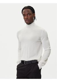 Hugo - HUGO Golf San Thomas-M 50474174 Écru Regular Fit. Typ kołnierza: golf. Materiał: wełna #1