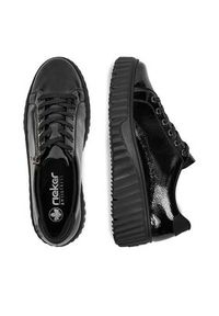 Rieker Sneakersy N2501-00 Czarny. Kolor: czarny. Materiał: skóra, lakier #4