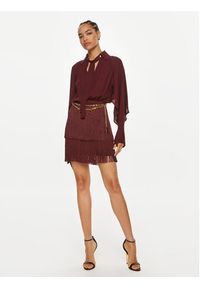 Elisabetta Franchi Sukienka koktajlowa AB-654-46E2 Bordowy Regular Fit. Kolor: czerwony. Materiał: syntetyk. Styl: wizytowy #6