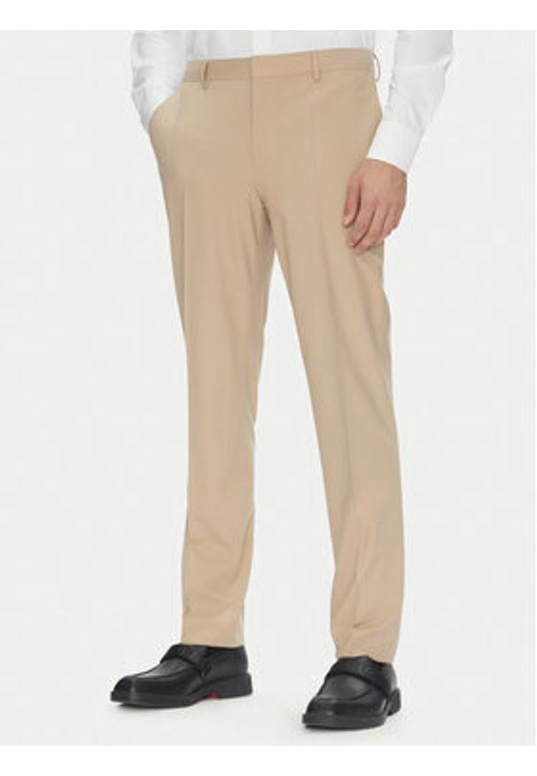 Hugo - HUGO Garnitur Henry/Getlin232X 50530116 Beżowy Slim Fit. Kolor: beżowy. Materiał: syntetyk