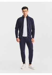 Pako Lorente - PAKO LORENTE – Granatowe spodnie dresowe. Okazja: na co dzień. Kolor: szary, niebieski. Materiał: dresówka. Wzór: gładki. Styl: casual #4