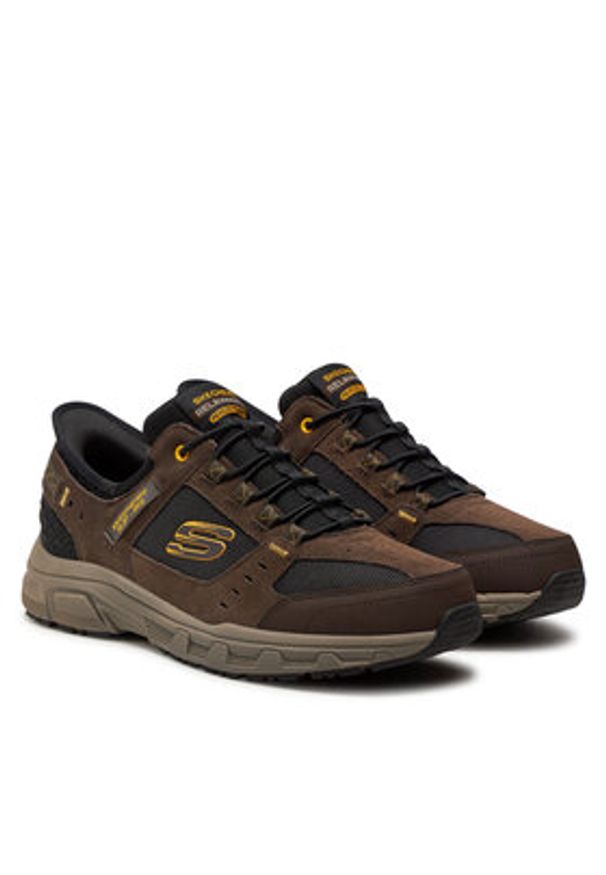 skechers - Skechers Sneakersy Oak Canyon 237450/BRBK Brązowy. Kolor: brązowy. Materiał: skóra, zamsz
