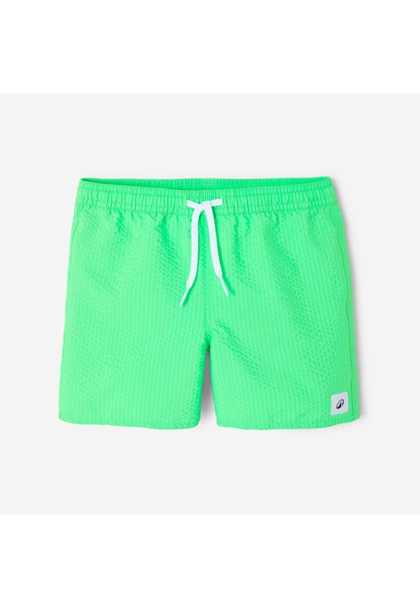 Spodenki surfingowe dla dzieci Decathlon 100 teksturowane. Kolor: zielony. Materiał: poliester, materiał. Długość: krótkie