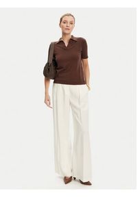 Weekend Max Mara Polo Roncolo 2525366071 Brązowy Regular Fit. Typ kołnierza: polo. Kolor: brązowy. Materiał: bawełna