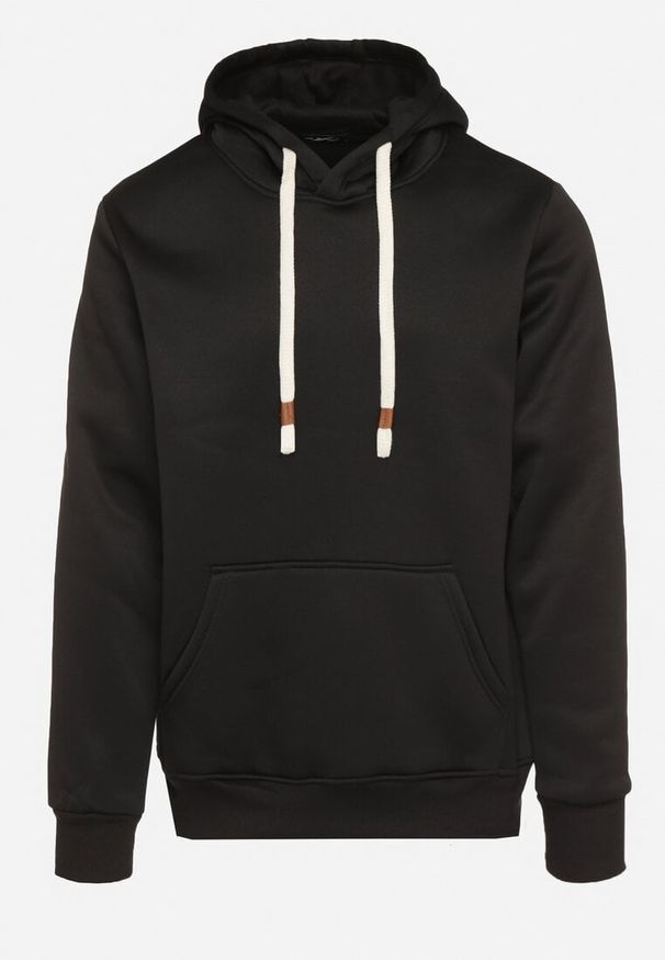 Born2be - Czarna Bluza z Bawełną Kapturem i Kieszenią Typu Kangurek Norrise. Okazja: na co dzień. Kolor: czarny. Materiał: bawełna. Styl: casual, elegancki