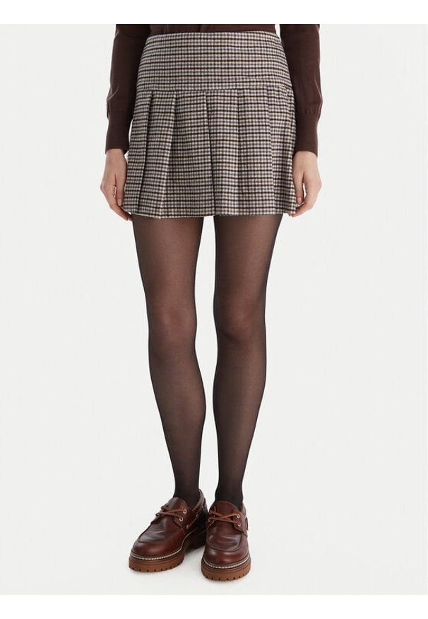 MAX&Co. Spódnica mini Canto 2526106064200 Brązowy Regular Fit. Kolor: brązowy. Materiał: wełna, syntetyk