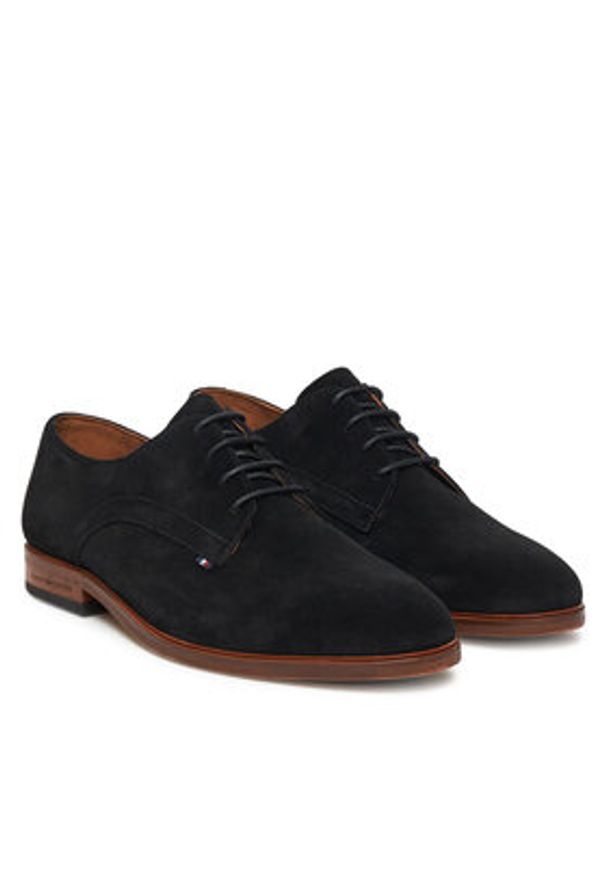 TOMMY HILFIGER - Tommy Hilfiger Półbuty Dress FM0FM05725 Czarny. Kolor: czarny. Materiał: skóra, zamsz