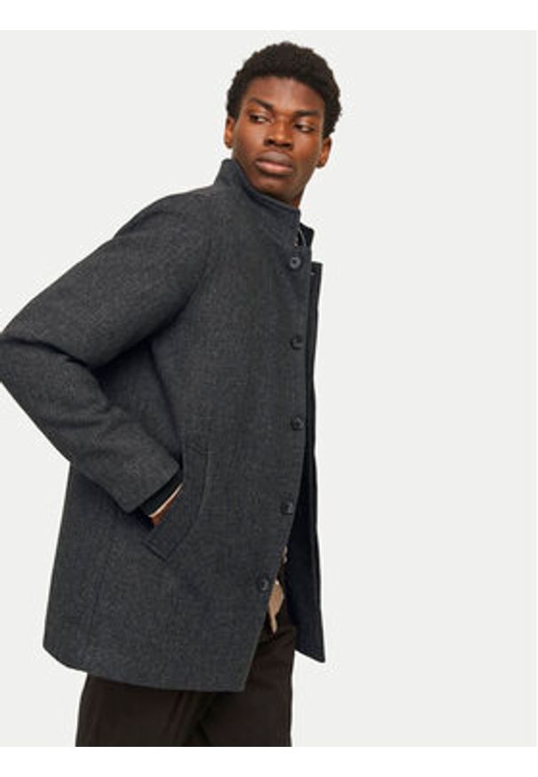 Jack & Jones - Jack&Jones Płaszcz wełniany Harrison 12258674 Szary Regular Fit. Kolor: szary. Materiał: syntetyk, wełna