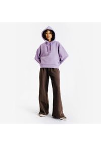 Decathlon - Bluza z kapturem damska Elementals. Typ kołnierza: kaptur. Kolor: fioletowy. Materiał: tkanina, bawełna, poliester, materiał, prążkowany, elastan