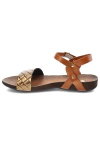 Brązowe Sandały Armodo Modne Obuwie Damskie. Zapięcie: pasek. Kolor: brązowy. Materiał: skóra. Sezon: lato. Styl: elegancki #6