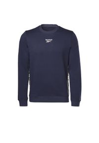 Reebok - Bluza na co dzień męska REEBOK ciepła bez kaptura. Typ kołnierza: bez kaptura. Kolor: niebieski