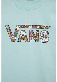 Vans t-shirt bawełniany dziecięcy ELEVATED FLORAL FILL MI BLUE GLOW kolor niebieski. Kolor: niebieski. Materiał: bawełna. Długość rękawa: krótki rękaw. Długość: krótkie. Wzór: nadruk #2
