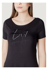 EA7 Emporio Armani T-Shirt 7W000184 AF10373 UC001 Czarny Regular Fit. Kolor: czarny. Materiał: bawełna