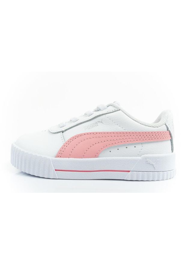 Buty sportowe sneakersy dziecięce Puma Carina L. Kolor: różowy, biały, wielokolorowy. Materiał: materiał. Sport: turystyka piesza