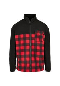 Kurtka Urban Classics patterned polar fleece track. Kolor: czarny, czerwony, wielokolorowy. Materiał: polar #1