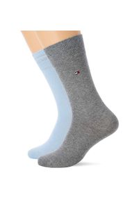 ZEAGLE - Męskie Skarpetki Klasyczne z Bawełny Tommy Hilfiger 43-46. Kolor: fioletowy. Materiał: elastan, poliamid, bawełna
