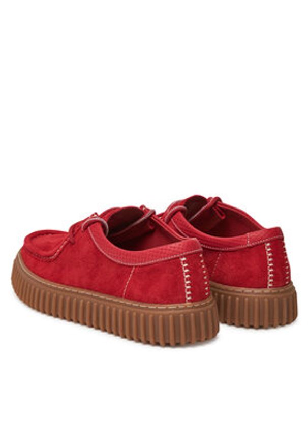 Clarks Półbuty Torhill Low 26180908 Czerwony. Kolor: czerwony. Materiał: skóra