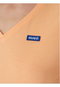 Hugo - HUGO T-Shirt Classic 50513667 Pomarańczowy Slim Fit. Kolor: pomarańczowy. Materiał: bawełna #3