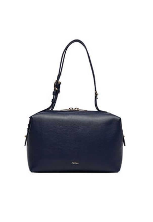 Furla Torebka Double M WB01905 BX3036 KH 4852S Granatowy. Kolor: niebieski. Materiał: skórzane