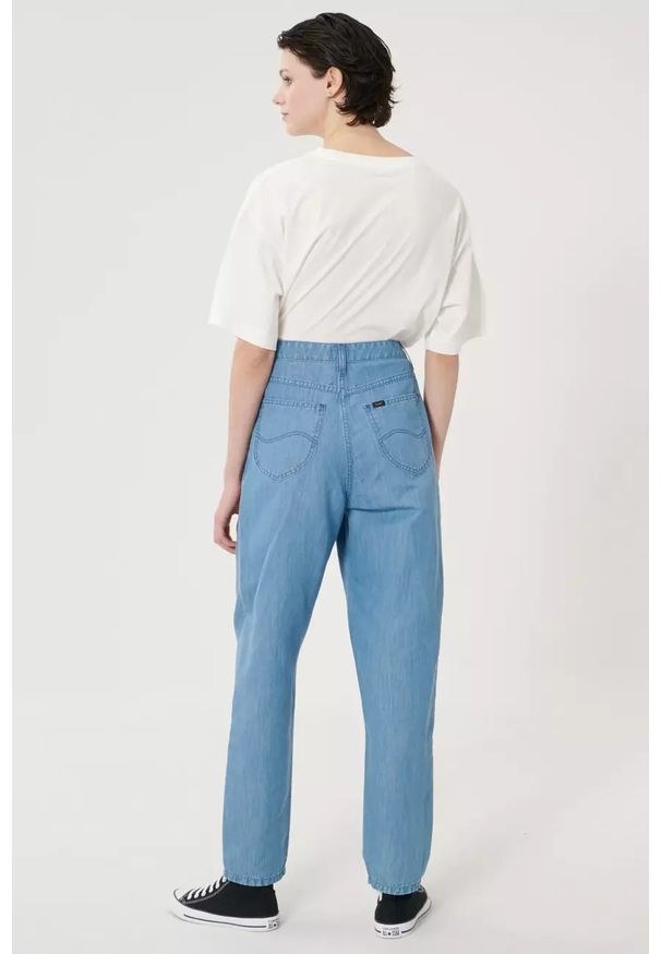 Lee - LEE PLEATED STELLA TAPER DAMSKIE SPODNIE JEANSOWE JEANSY LIGHT LINNEN L30VNBYK 112106839