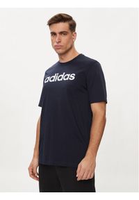 Adidas - adidas T-Shirt Essentials Single Jersey Linear Embroidered Logo T-Shirt IC9275 Niebieski Regular Fit. Kolor: niebieski. Materiał: bawełna #1