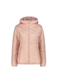 Kurtka puchowa z kapturem damska z diagonalnymi szwami CMP. Typ kołnierza: kaptur. Kolor: różowy. Materiał: puch. Sezon: zima #1