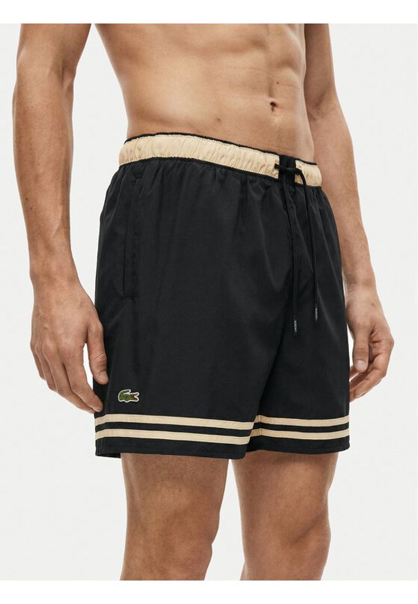 Lacoste Szorty kąpielowe MH2760 Granatowy Regular Fit. Kolor: niebieski. Materiał: syntetyk