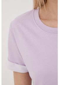JDY sukienka kolor fioletowy mini prosta. Okazja: na co dzień. Kolor: fioletowy. Materiał: bawełna, dzianina. Długość rękawa: krótki rękaw. Wzór: gładki. Typ sukienki: proste. Styl: casual. Długość: mini #3