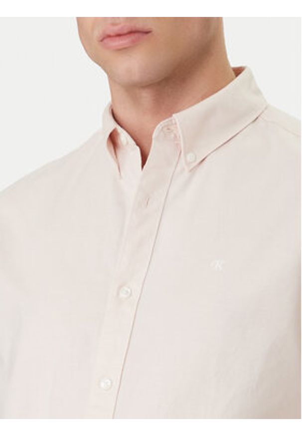 Calvin Klein Jeans Koszula Oxford Classic LV140EM125 Pomarańczowy Regular Fit. Kolor: pomarańczowy. Materiał: bawełna