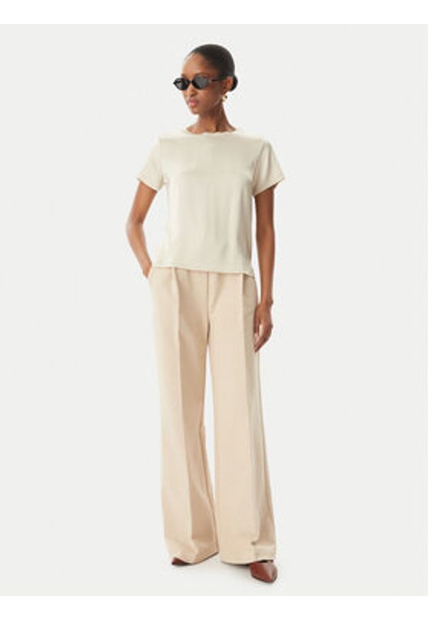 Maryley Spodnie materiałowe 26EB519/07BE Beżowy Reglan Fit. Kolor: beżowy. Materiał: bawełna