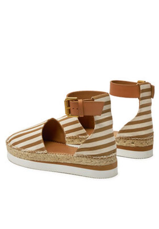 See By Chloé Espadryle SB26150E Brązowy. Kolor: brązowy. Materiał: skóra