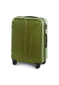Wittchen - Duża walizka z polikarbonu żłobiona. Kolor: zielony. Materiał: guma #7
