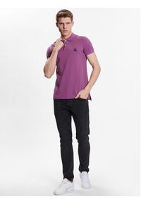 United Colors of Benetton - United Colors Of Benetton Polo 3089J3178 Fioletowy Regular Fit. Typ kołnierza: polo. Kolor: fioletowy. Materiał: bawełna