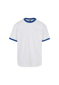 Urban Classics - Męska Koszulka Ringer Oversized T-shirt. Kolor: biały, wielokolorowy, niebieski