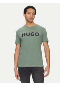 Hugo - HUGO T-Shirt Dulivio 50467556 Zielony Regular Fit. Kolor: zielony. Materiał: bawełna