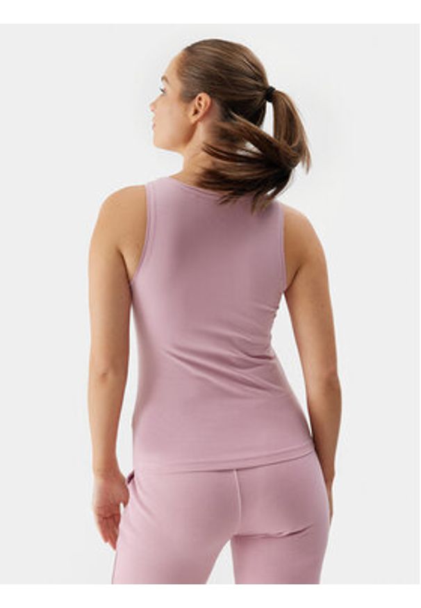 4f - 4F Top 4FWSS24TSLEF041 Różowy Slim Fit. Kolor: różowy. Materiał: bawełna