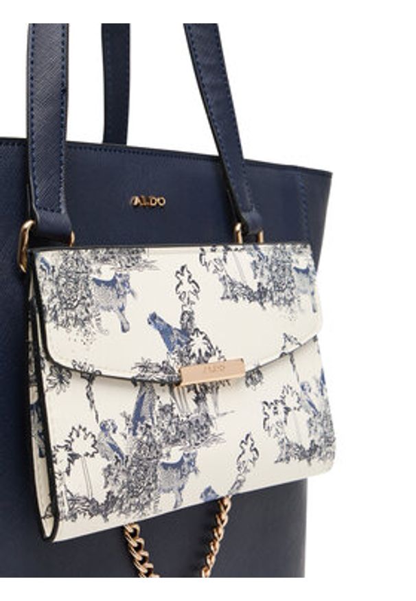 Aldo Torebka Manerelden 14091118 Granatowy. Kolor: niebieski. Materiał: skórzane