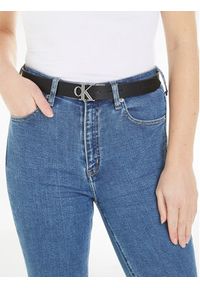 Calvin Klein Jeans Pasek Damski Round Mn/Rev Lthr Text Belt K60K611248 Czarny. Kolor: czarny