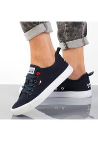 American Club - Granatowe trampki damskie AMERICAN CLUB LH72/22. Kolor: biały. Materiał: tkanina #1