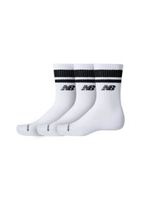 Skarpety New Balance LAS51243WK – białe. Kolor: biały. Materiał: bawełna, poliester, materiał, elastan. Wzór: napisy