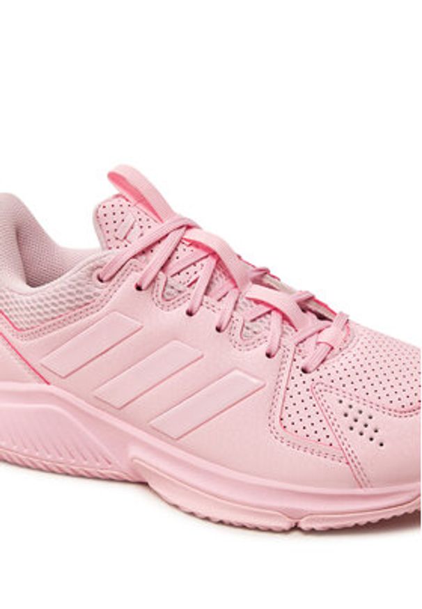 Adidas - adidas Buty halowe Court Flight JR8170 Różowy. Kolor: różowy. Materiał: skóra
