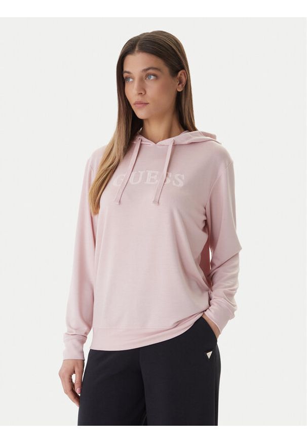Guess Bluza O6GQ00 KCQP2 Różowy Regular Fit. Kolor: różowy. Materiał: syntetyk
