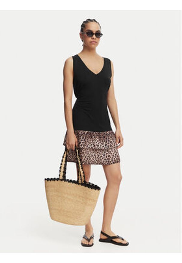 Liu Jo Beachwear Sukienka codzienna VA6127 JS360 Czarny Regular Fit. Okazja: na co dzień. Kolor: czarny. Materiał: wiskoza. Typ sukienki: proste. Styl: casual