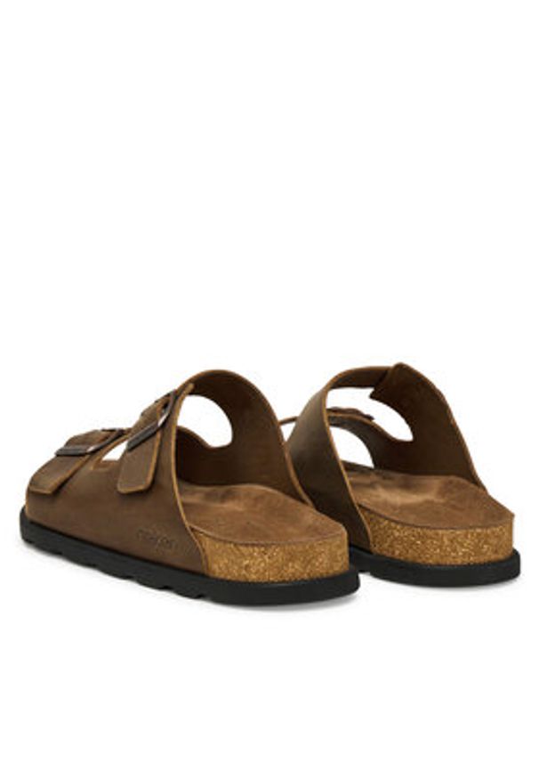 Rieker Klapki 21190-26 Brązowy. Kolor: brązowy. Materiał: nubuk, skóra