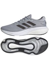 Adidas - Buty do biegania adidas SuperNova 2 M HQ9932 szare. Zapięcie: sznurówki. Kolor: szary. Materiał: tkanina, syntetyk. Szerokość cholewki: normalna #1